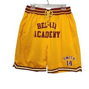 Bel-Air Academy Basketball Shorts Yellow & Red Size M Athletic Mesh Sports Appar